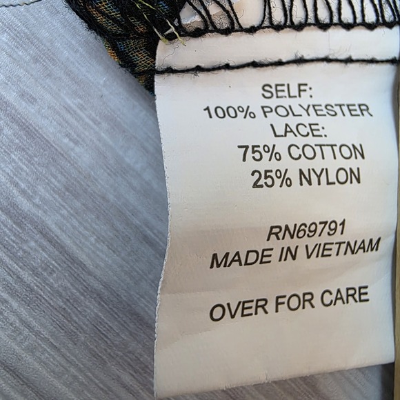 Fig and Flower Women's M Boho‎ Floral Blouse Multicolor 3/4 Sleeve Art to Wear - Picture 7 of 12